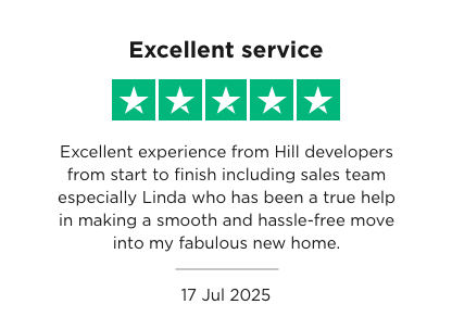 A positive truspilot review of Hill developers and sales team referencing a smooth and hassle-free move